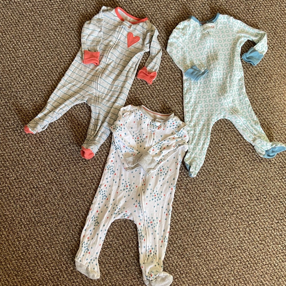 Cloud Island baby footies lot of 3